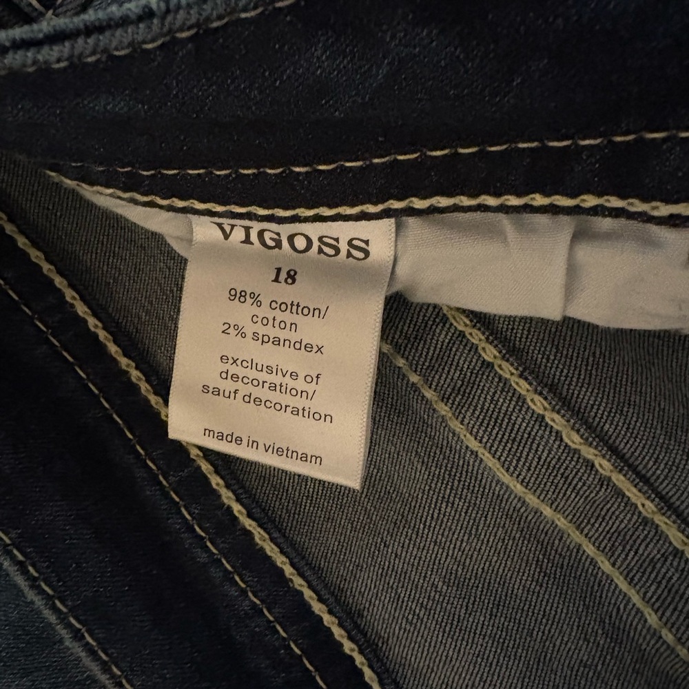 Vigoss Dark Blue Straight Leg Jeans - Picture 4 of 5